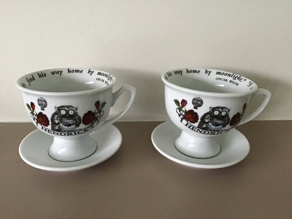 Gin, tasse à thé et soucoupe Hendrick's, Oscar Wilde Quote, Enlèvement ou Envoi
