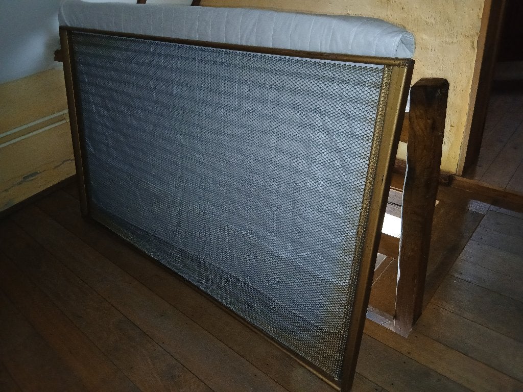 Bed, Huis en Inrichting, Slaapkamer | Bedden, Ophalen, Gebruikt, Bruin, Twijfelaar