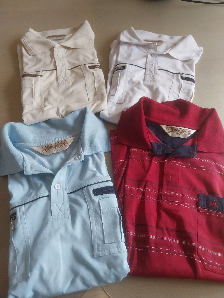 Polo homme « Karoline» (X4)., Kleding | Heren, Polo's, Gedragen, Maat 52/54 (L), Beige, Ophalen