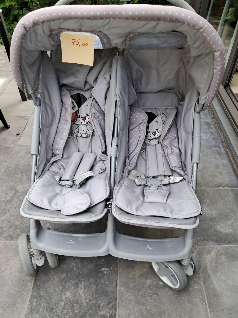 Dubbele buggy, Kinderen en Baby's, Buggy's, Ophalen, Gebruikt, Overige merken, Verstelbare rugleuning