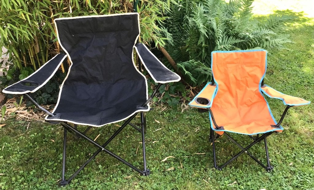 2 opklapbare campingstoeltjes, Ophalen, Gebruikt, Campingstoel