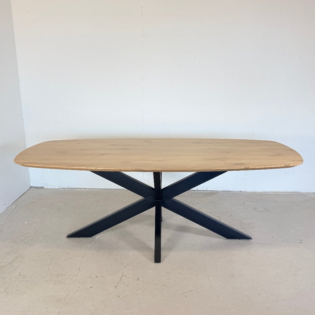 Table ovale danoise en chêne massif 220x100 cm, Maison & Meubles, Chêne, Comme neuf, 100 à 150 cm, Deens ovaal