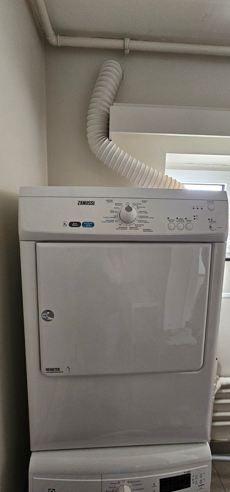 Zanussi droogkast, Elektronische apparatuur, Droogkasten, 6 tot 8 kg, Ophalen, Zo goed als nieuw, Luchtafvoer