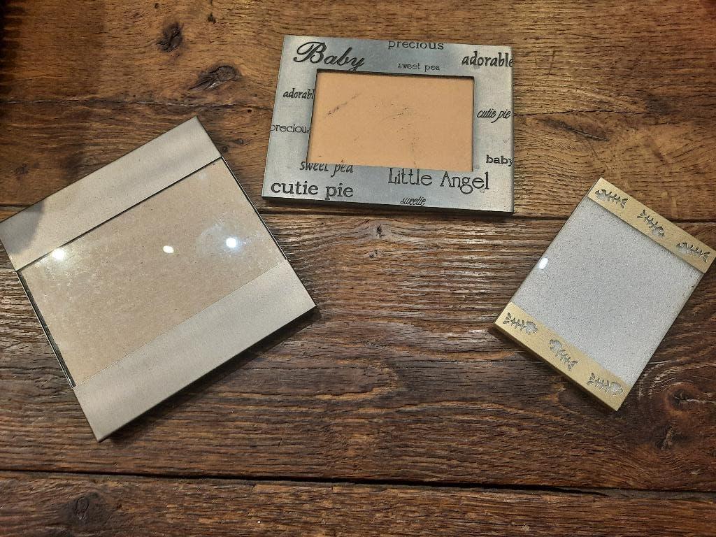 3 fotolijsten met metalen rand, Audio, Tv en Foto, Ophalen of Verzenden, Nieuw