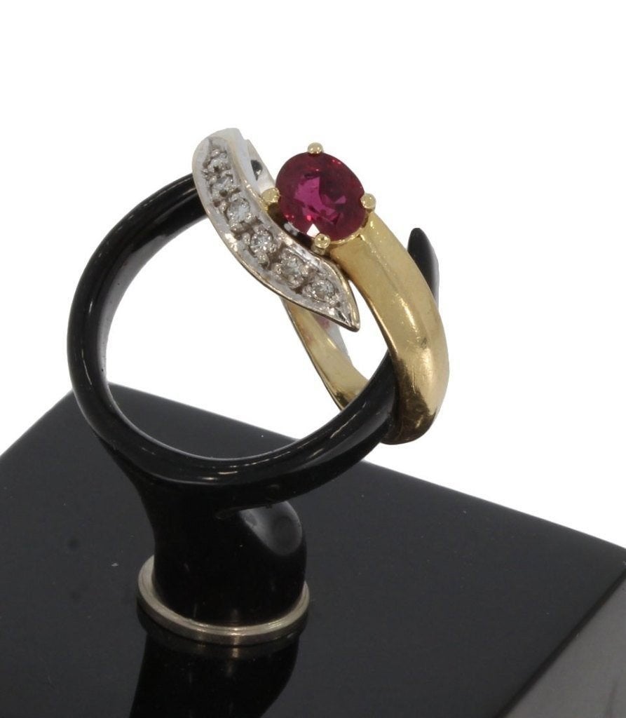 Robijn diamanten 18k ring goud luxe briljant edelsteen dames, Ophalen of Verzenden, Zo goed als nieuw, Dame of Heer, Met edelsteen