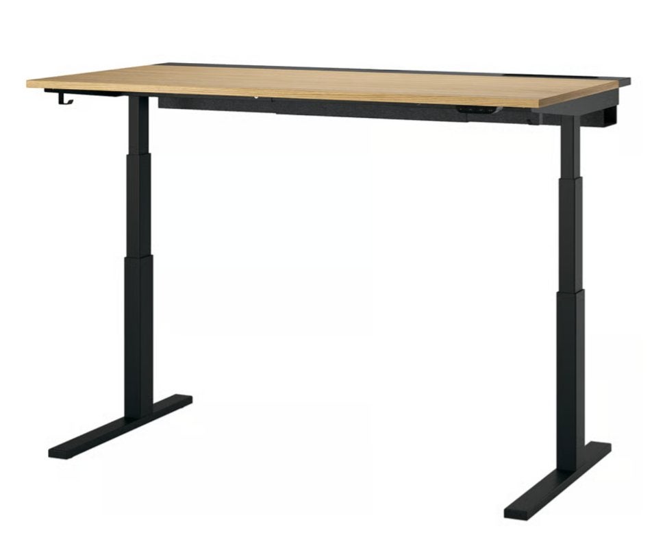 Bureau assis debout Mittzon 120x80 + panneau acoustique, Maison & Meubles, 120 cm, Électrique, Bureau assis-debout, Comme neuf
