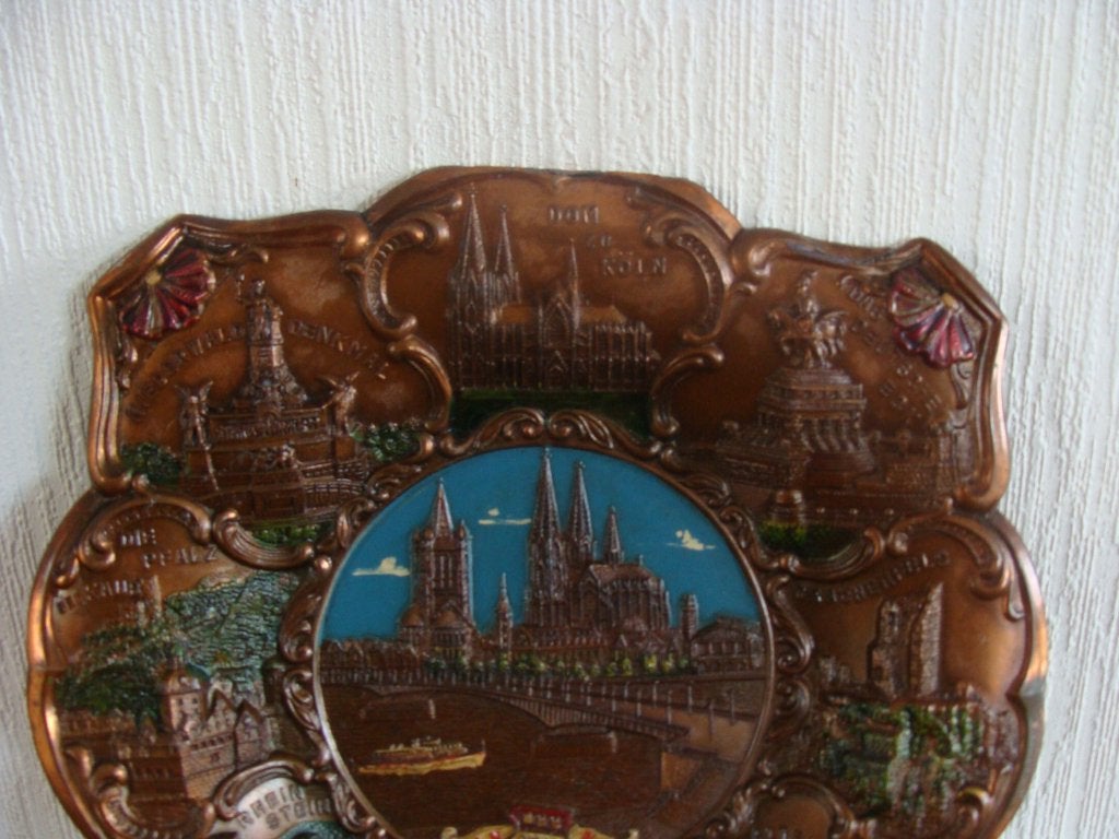 ancien plat cuivre poinçonné Geschm, 21,5 cm, Antiquités & Art, Enlèvement ou Envoi, Cuivre