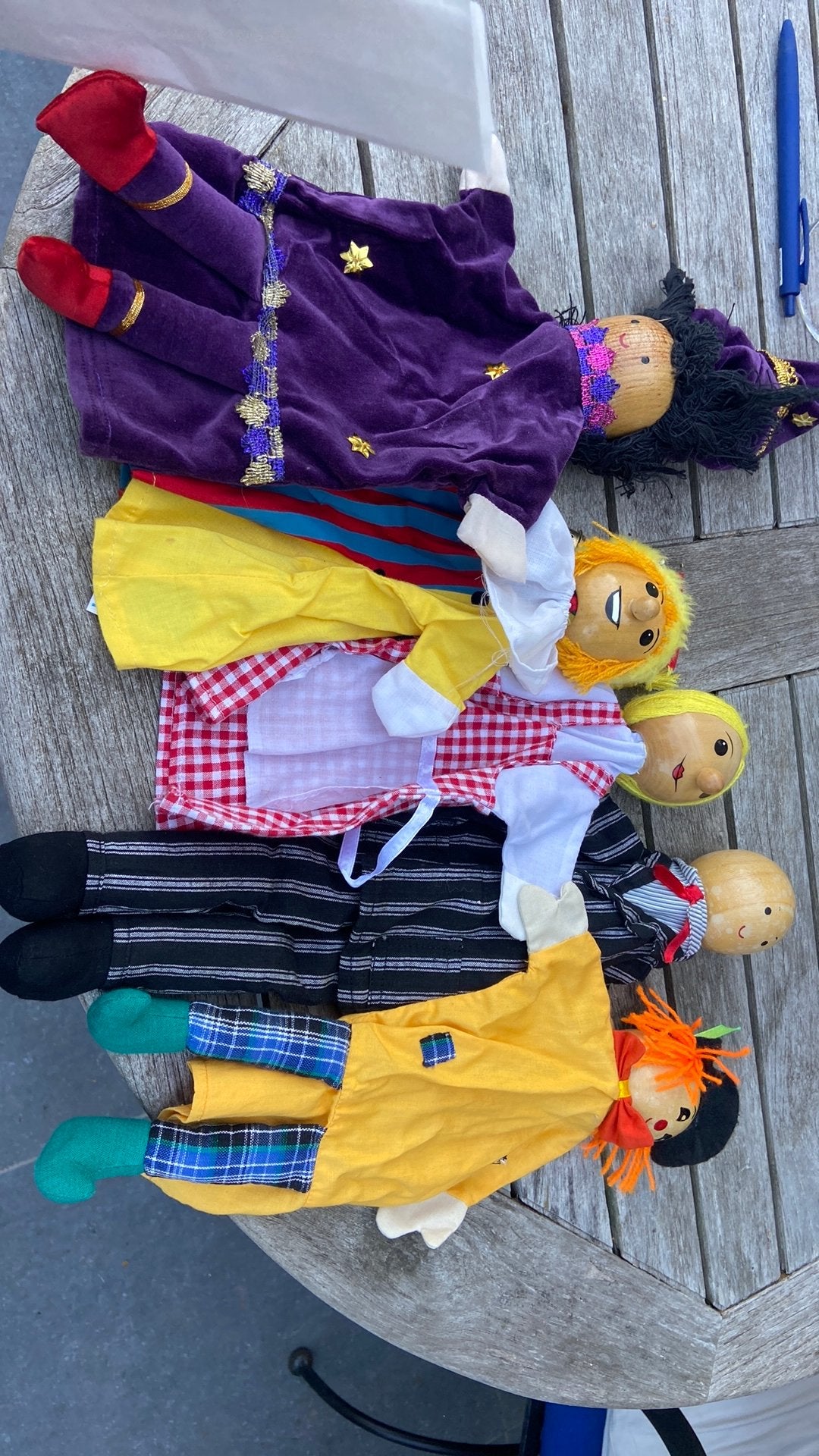 Poppenkastpoppen met houten kop, Ophalen of Verzenden