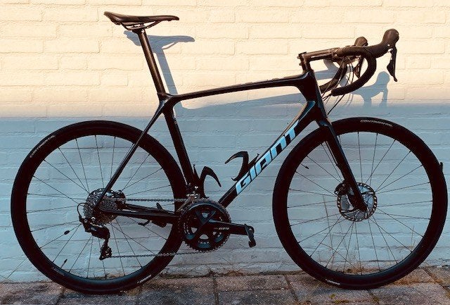 Te koop Giant TCR, carbon frame, zwart, Shimano 105 maat L, Fietsen en Brommers, Ophalen, 28 inch, Gebruikt, Carbon