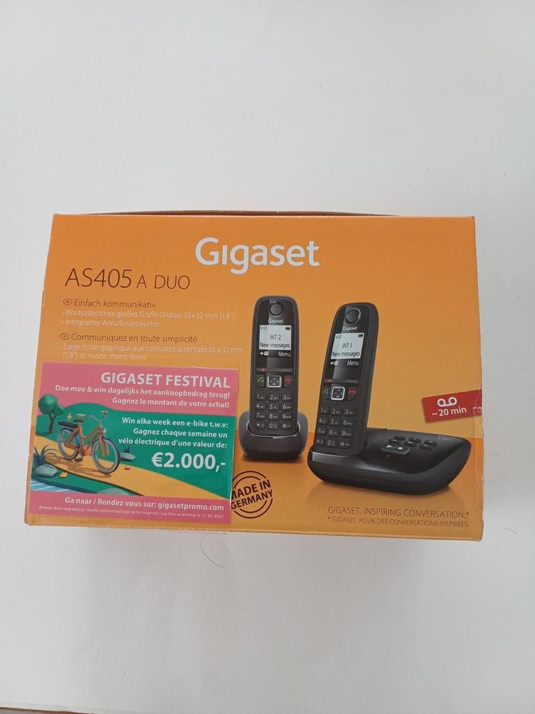 Gigaset AS405A Duo, Enlèvement ou Envoi, Comme neuf, 2 combinés