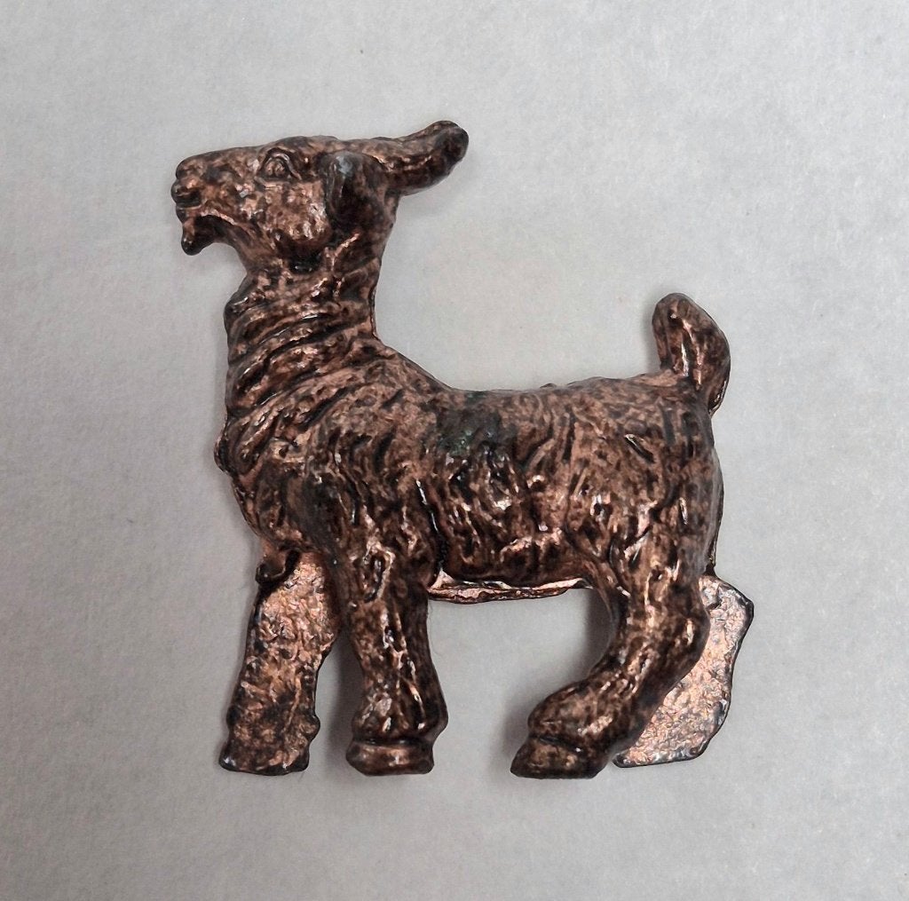 Metal Haustiere Ziege Chèvre Kupfer GIODI 1985, Collections, Enlèvement ou Envoi, Utilisé, Autres types