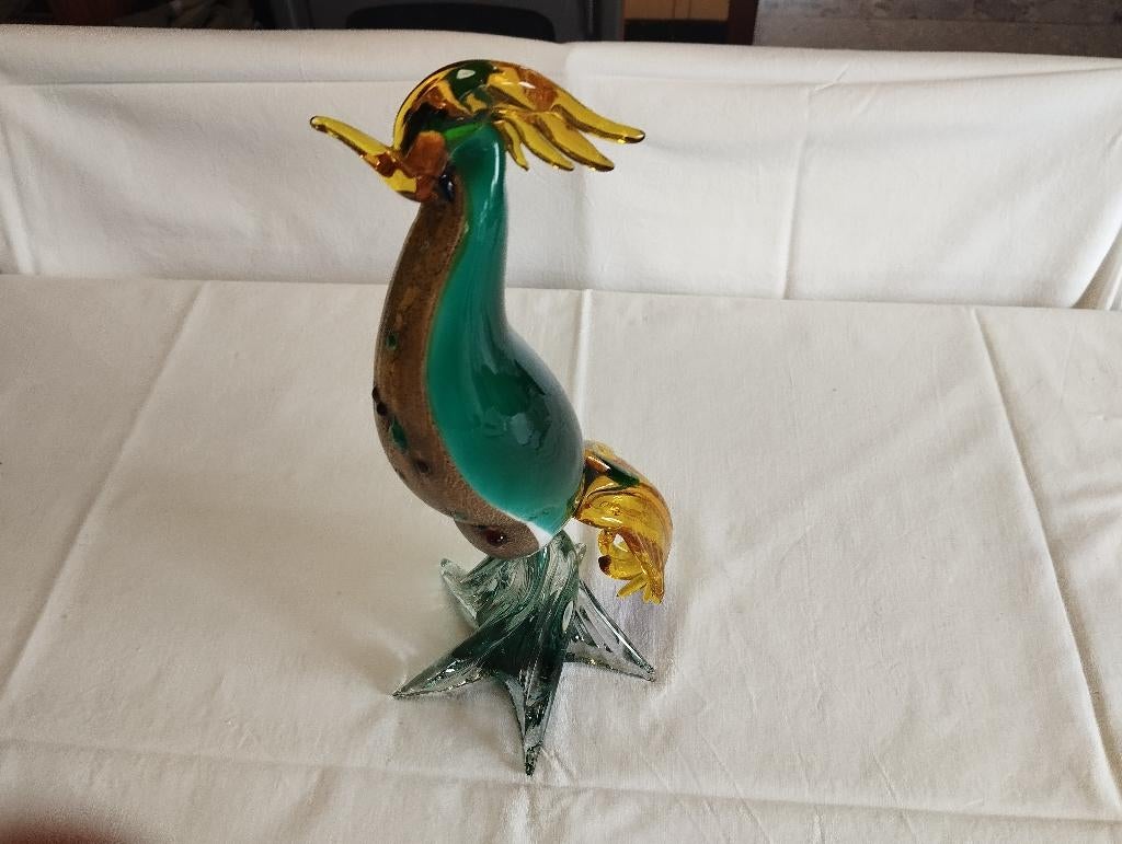Sculpture en verre de Murano,  Oiseau exotique Vintage, Enlèvement