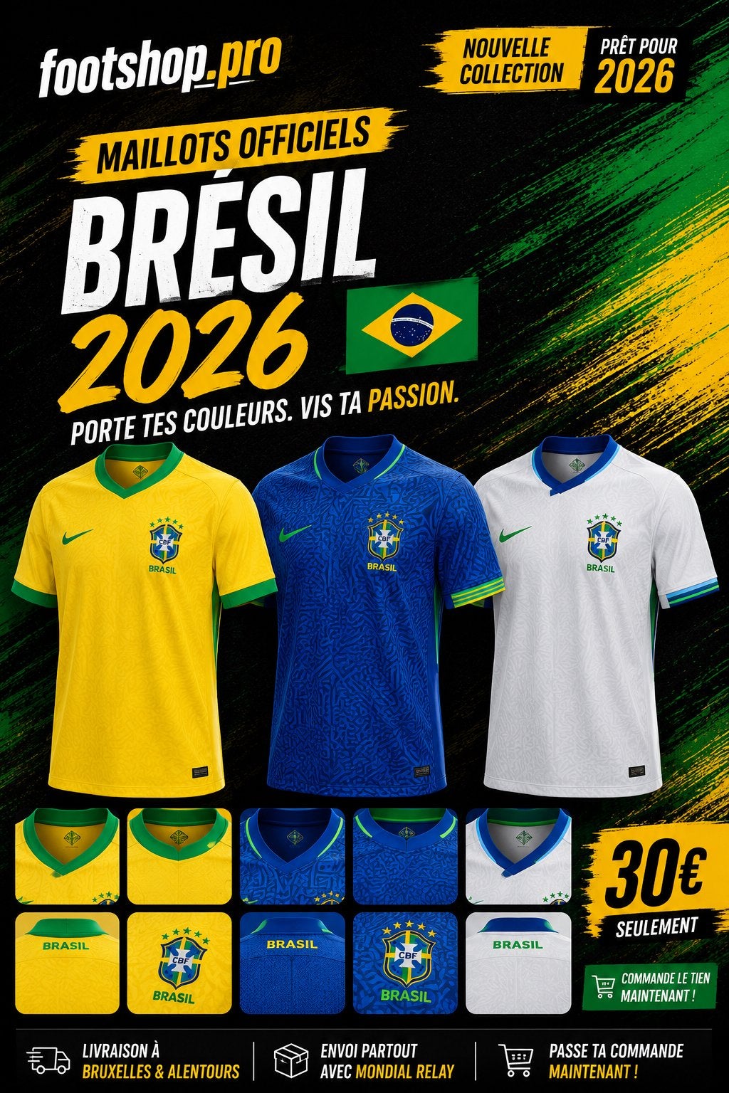 Maillot Brésil, Enlèvement, Comme neuf, Maillot