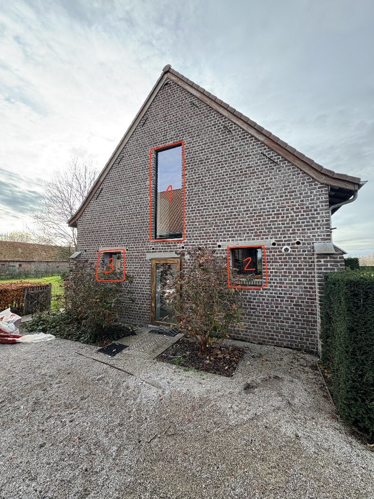 Aluminium en houten schrijnwerk- ramen en deuren, Bricolage & Construction, Vitres, Châssis & Fenêtres, Comme neuf, Fenêtre de façade ou Vitre