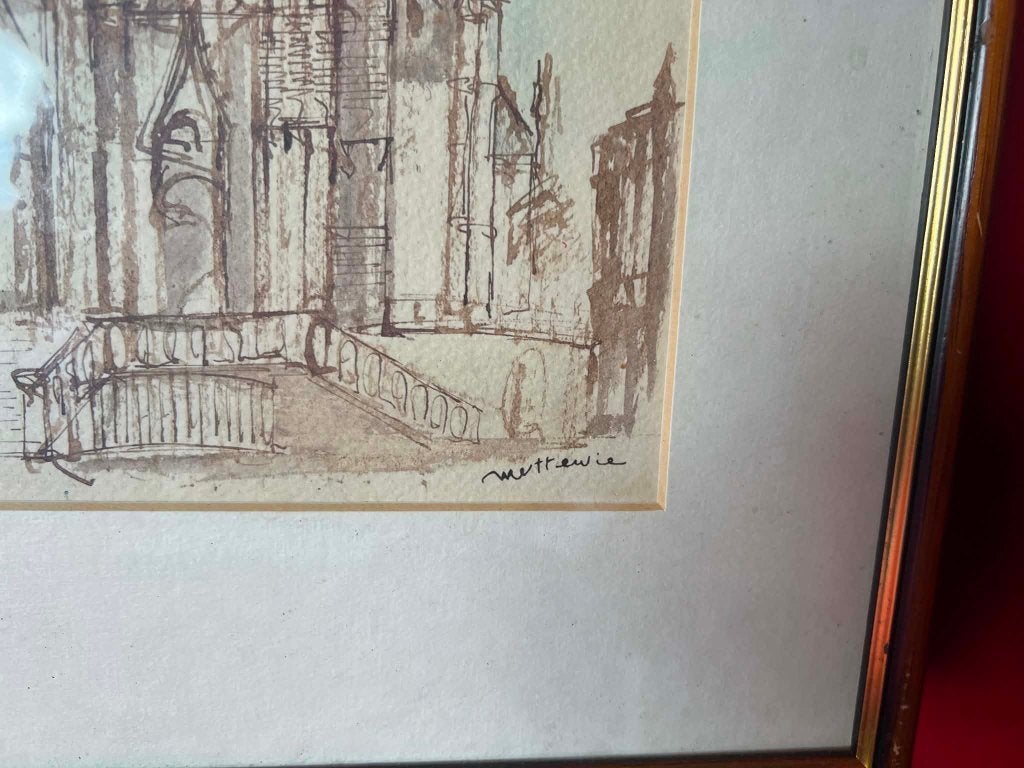 Aqaurel tekeningen M.Mettenie., Antiek en Kunst, Ophalen, Tekening, Aquarel