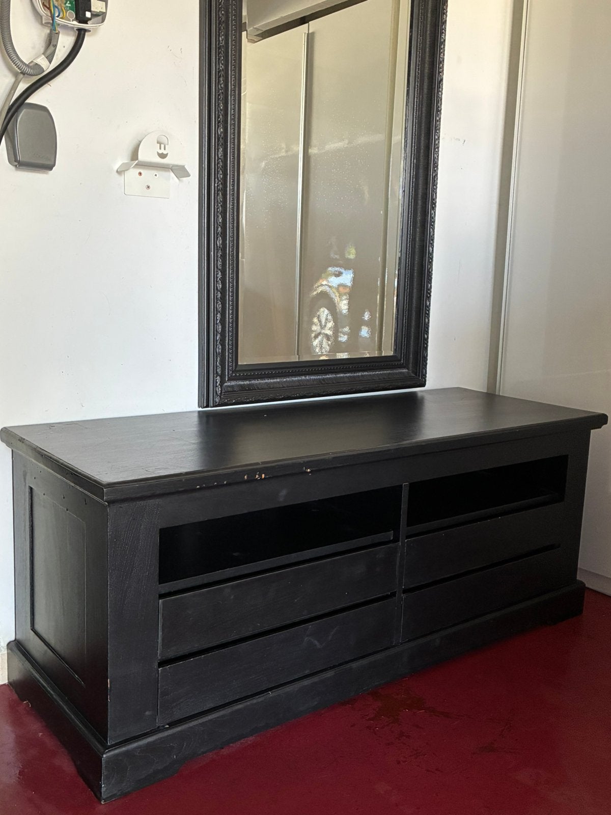 Meuble TV en bois teck massif 50€, Ophalen, Zo goed als nieuw, Teakhout