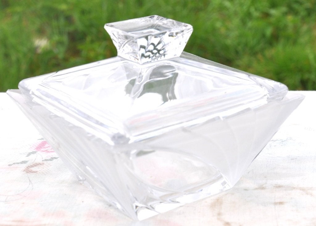 bonbonnière en cristal art deco mini accident sur pointes, Antiquités & Art, Enlèvement ou Envoi