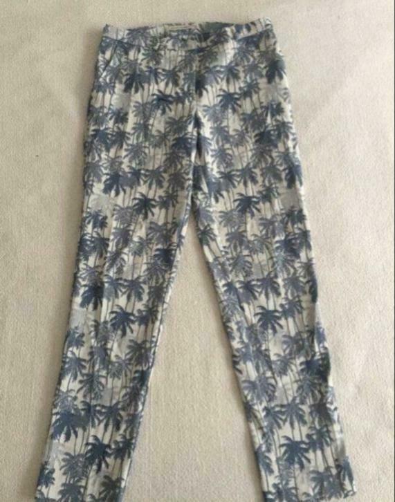 Palmbomen pantalon Nathalie Vleeschouwer, Kleding | Dames, Ophalen of Verzenden, Zo goed als nieuw, Blauw, Lang