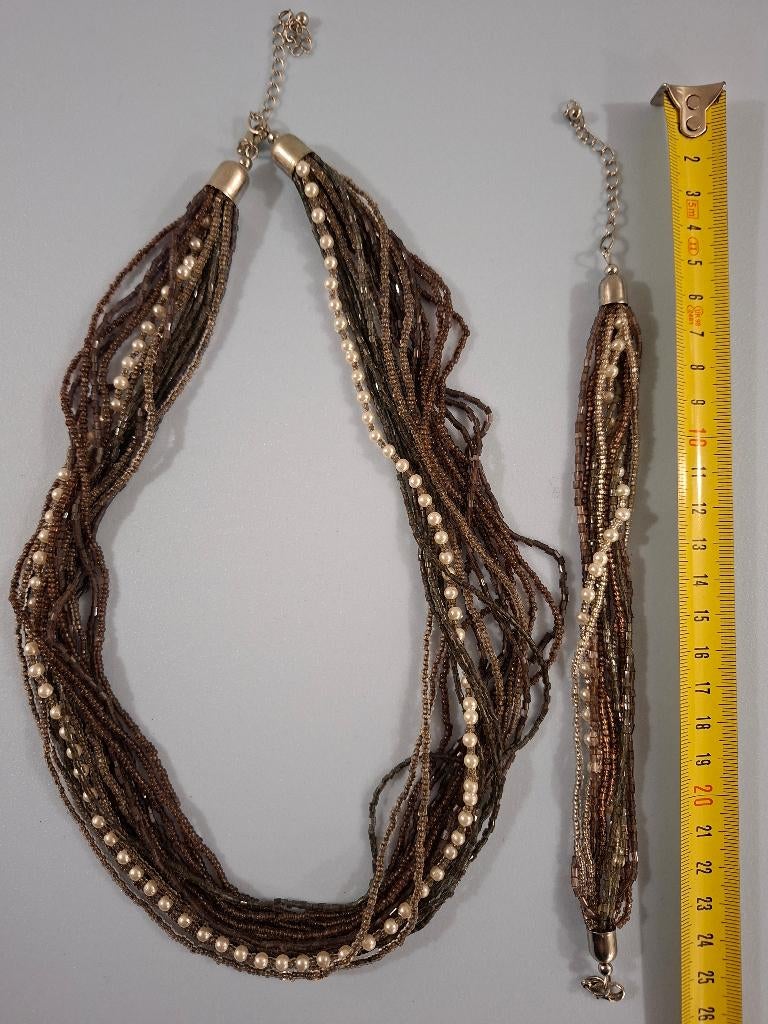 Halsketting met armband, Bijoux, Sacs & Beauté, Colliers, Enlèvement ou Envoi, Utilisé, Réglable, Synthétique