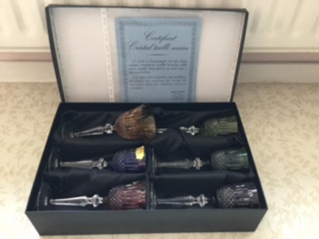 coffret verres couleur cristal Klein, Enlèvement