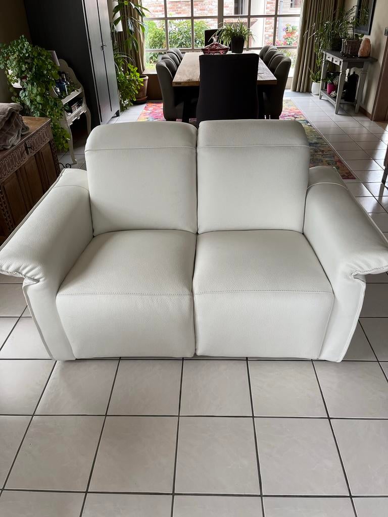 Nieuwe 2 zit Las Salotti in top leder Bianco.Nieuwprijs 3227, Ophalen, 100 tot 125 cm, 150 tot 200 cm, Leer