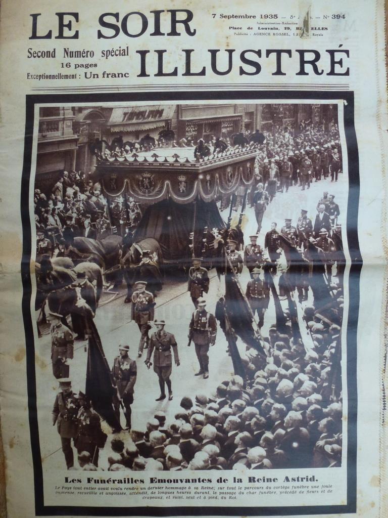 oude krant Le Soir Illustré 7 septembre 1935 begrafenis, Verzamelen, Ophalen of Verzenden, Gebruikt, Overige typen