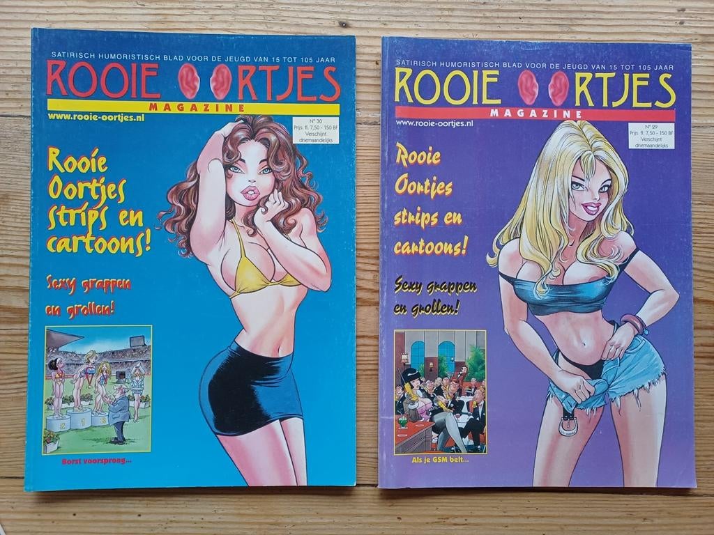 Humoristische en erotische strips - Rooie Oortjes en andere, Meerdere stripboeken, Ophalen of Verzenden, Zo goed als nieuw