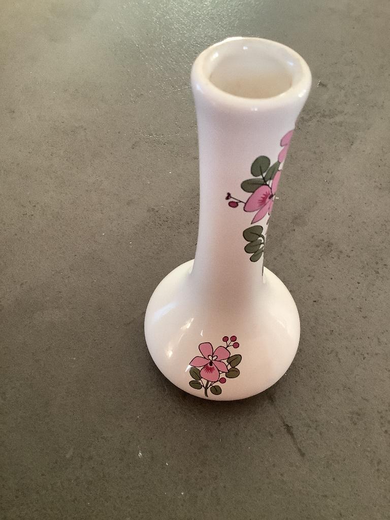 Vase soliflore H 14 cm, Enlèvement ou Envoi, Utilisé, Blanc, Moins de 50 cm