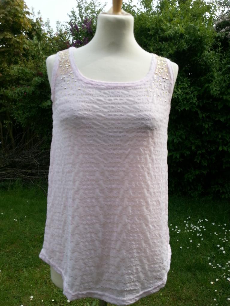 roos stretch topje kleine gaatjes + strass goud Nieuw TU, Taille 38/40 (M), Enlèvement ou Envoi, Rose, Neuf
