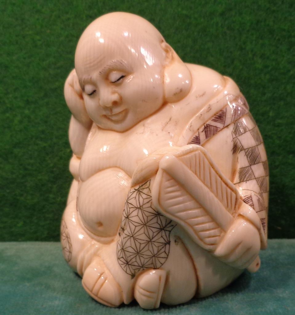 JAPANSE OKIMONO MEIJI-PERIODE/BUDDHA MET EEN WAAIER, Ophalen of Verzenden