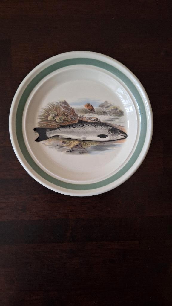 PORTMEIRION bord 18,5cm doorsnede zalm vintage A.J. Lydon, Keramiek, Ophalen of Verzenden, Zo goed als nieuw, Bord(en)