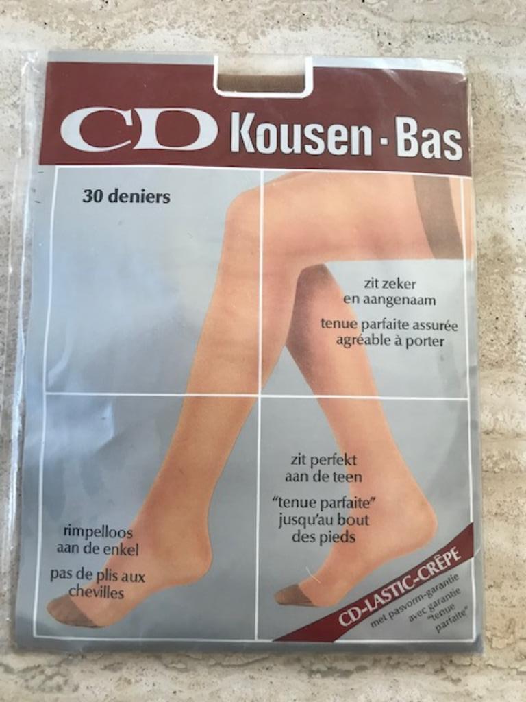 Nieuwe retro kousen CD - maat M (nr1069), Overige typen, Beige, Maat 35 t/m 38, Nieuw