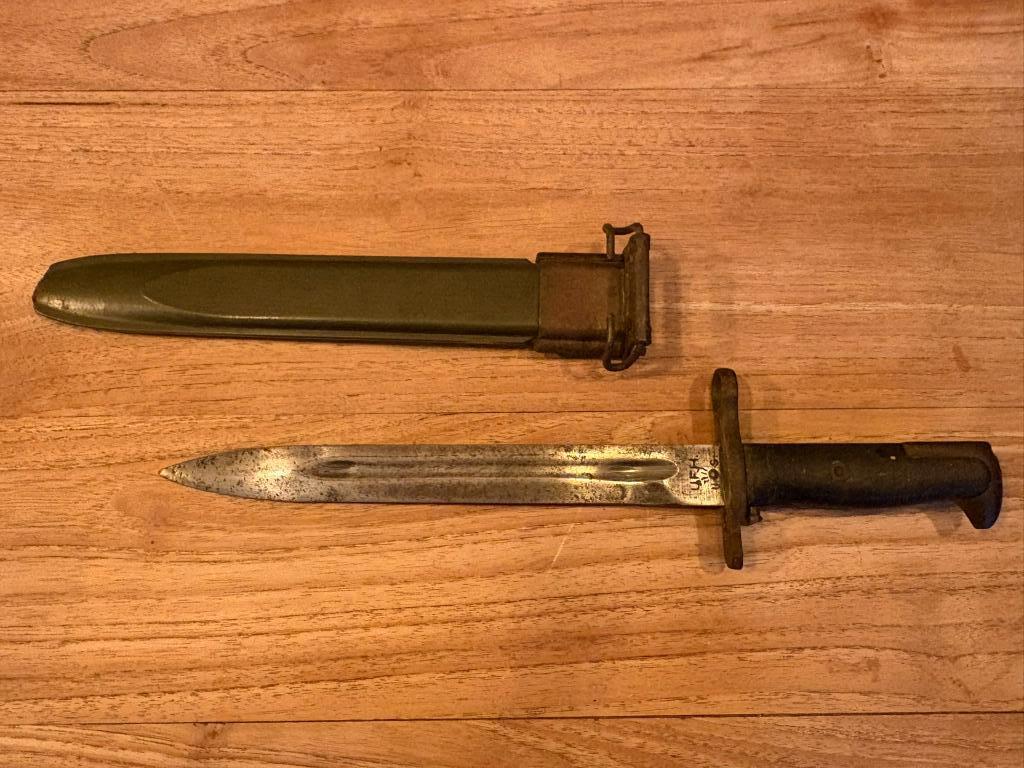 Baïonnette US M1 Garand - Originale WW2 - Marquée UFH, Verzamelen, Ophalen of Verzenden, Landmacht, Mes of Dolk