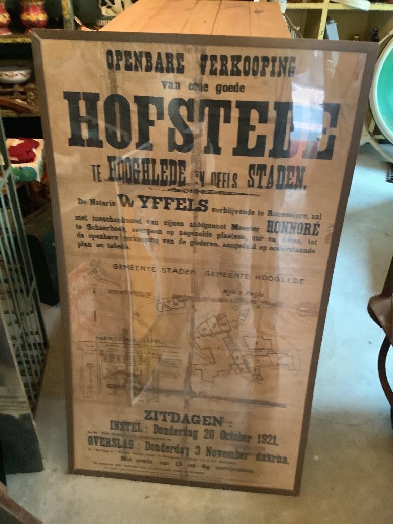 Openbare verkoop Affiche 1921 !, Ophalen