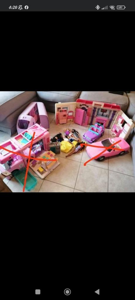 Barbie spullen, poppen, huizen , auto's enzo, Kinderen en Baby's, Ophalen of Verzenden, Gebruikt, Barbie