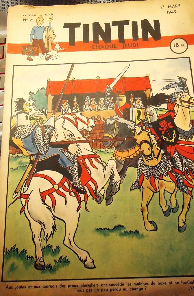 Zeer oud  1949 Tintin + Spirou * Kuifje, Boeken, Stripverhalen, Meerdere stripboeken, Herge, Ophalen, Gelezen