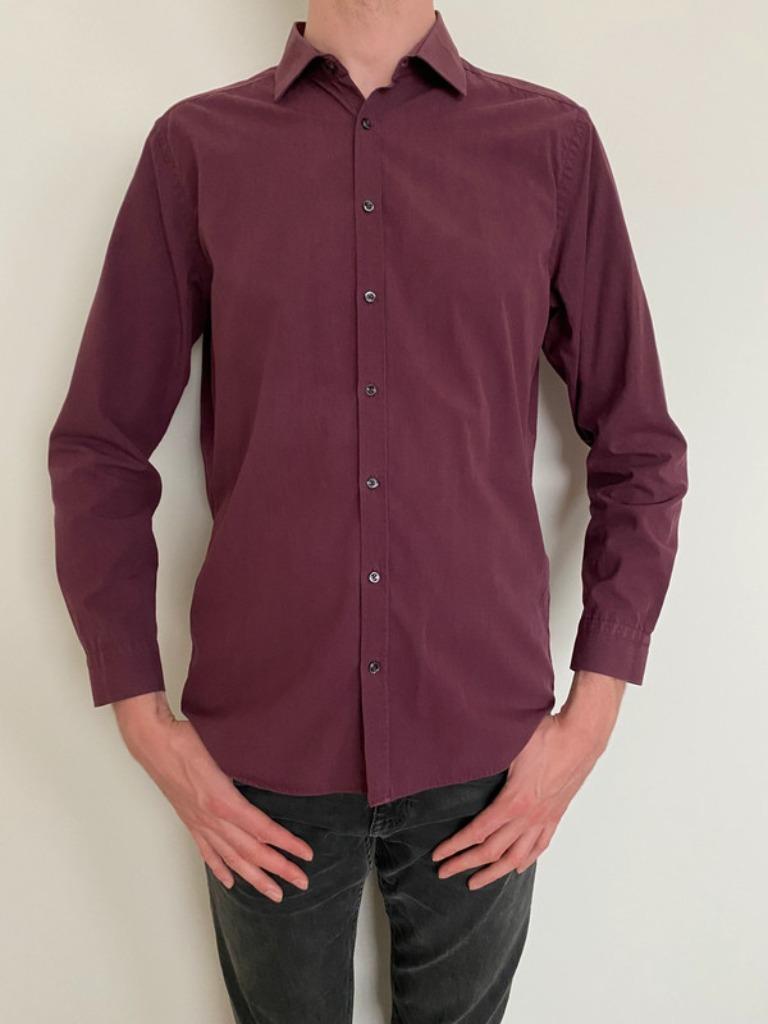 Chemise homme C&A (Angelo Litrico) lie de vin taille L/41-42, Kleding | Heren, Ophalen, Gedragen, Angelo Litrico, Halswijdte 41/42 (L)