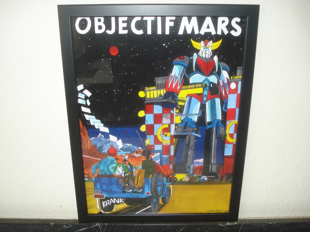 Dessin Hommage à Goldorak, Tintin & Gaston Lagaffe par Jacot, Collections, Posters & Affiches, Neuf, Autres sujets/thèmes, A1 jusqu'à A3