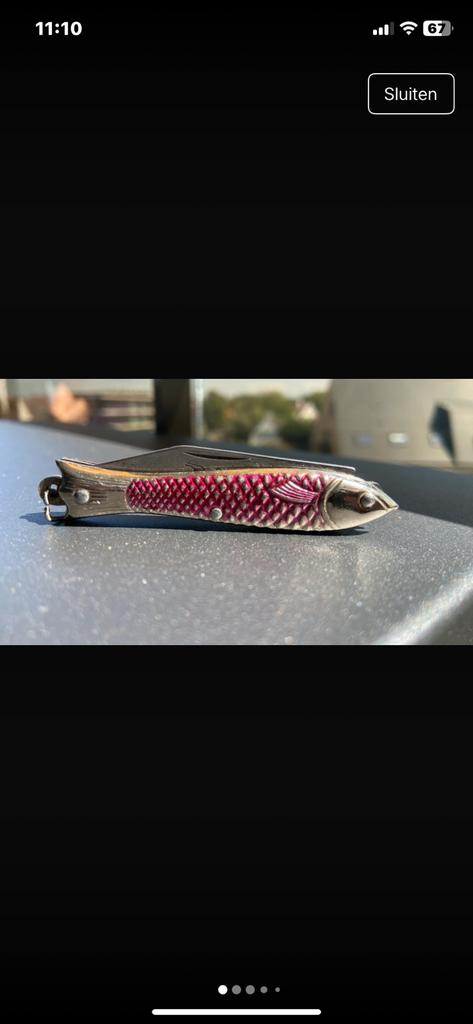 Vintage OKAPI germany fish shaped pocket knife, Ophalen of Verzenden, Gebruikt