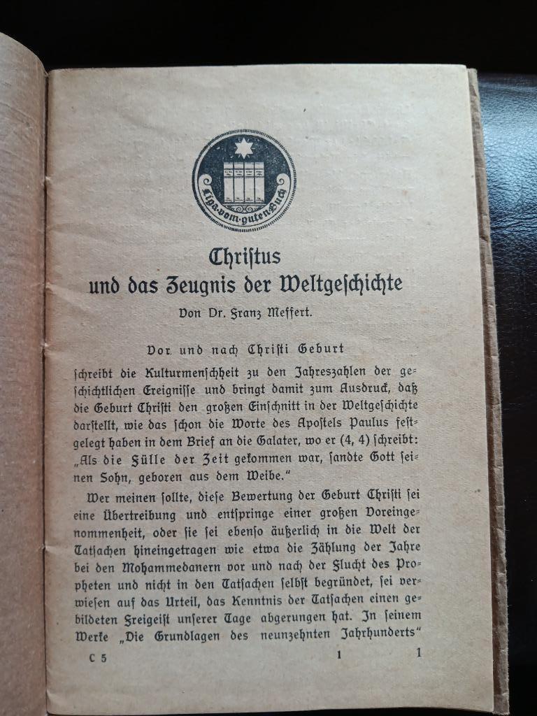 CHRISTUS UND DAS ZEUGNIS DER WELTGESCHICHTE VON DR FRANZ MES, Boeken, Ophalen