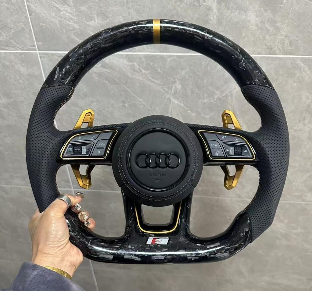 Volant Audi en carbone forgé doré complet S RS UNIQUE, Enlèvement ou Envoi, Neuf, Audi