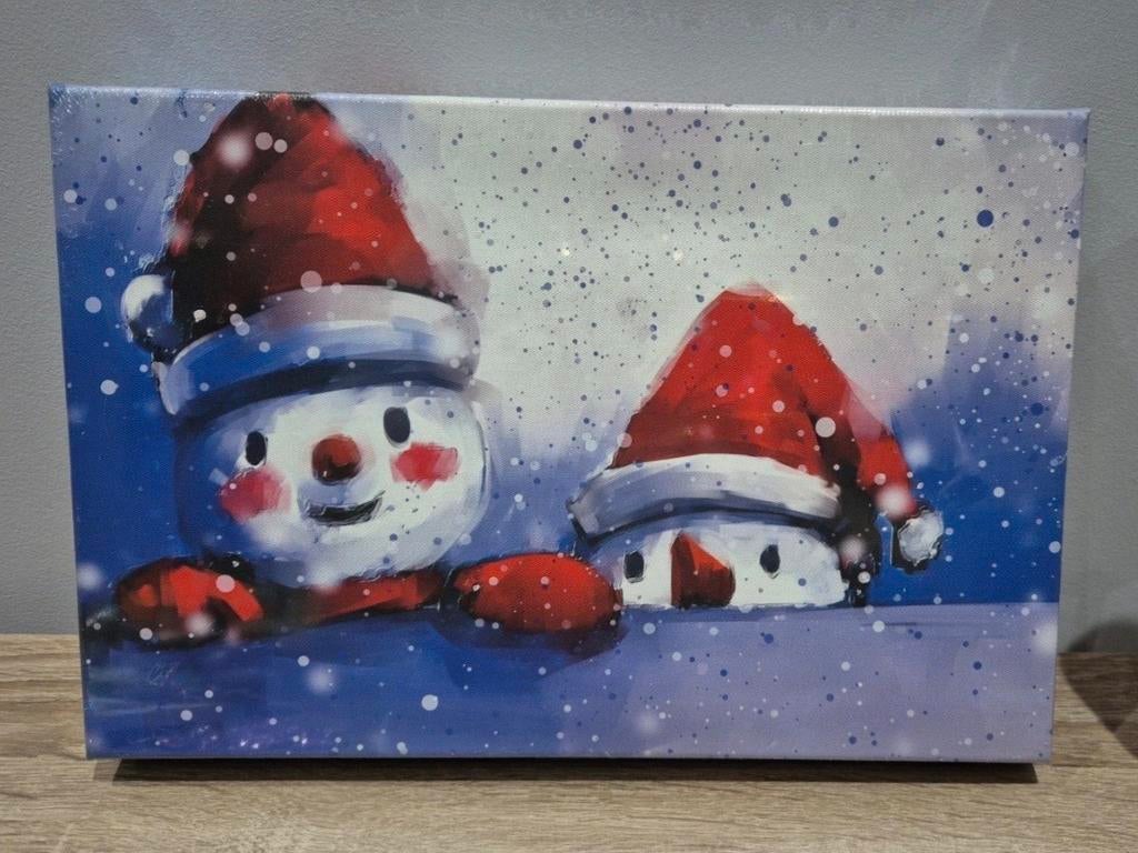 Cadre lumineux 2 bonshommes de neige tout mignons, Enlèvement ou Envoi