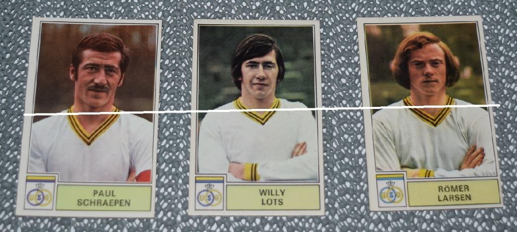 Panini/Football 1972 - 73/Union Saint Gilles/3 autocollants, Collections, Envoi, Comme neuf, Affiche, Image ou Autocollant