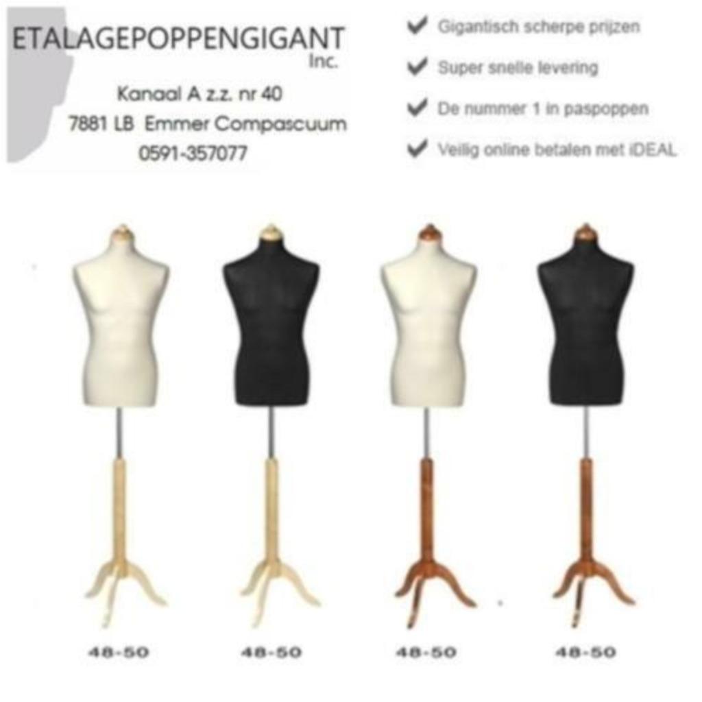 Heren Paspoppen -Heren Buste -Paspop -Pas.pop Compleet EPG, Overige kleuren, Nieuw, Ophalen of Verzenden, ETALAGEPOPPENGIGANT.NL