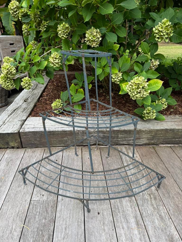 Vintage Metalen Plantenrek - 3 etages, Tuin en Terras, Ophalen, Gebruikt, Metaal