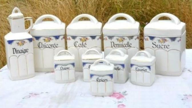 série de pots alimentaire ancien en faience, Enlèvement ou Envoi