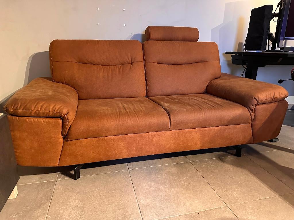 2-zit zetel Stan Weba (cognac) in zeer goede staat, Ophalen