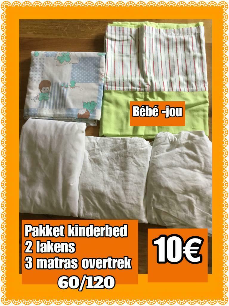 Pakket lakens kinderbedje 60/120, Envoi, Comme neuf, Autres types