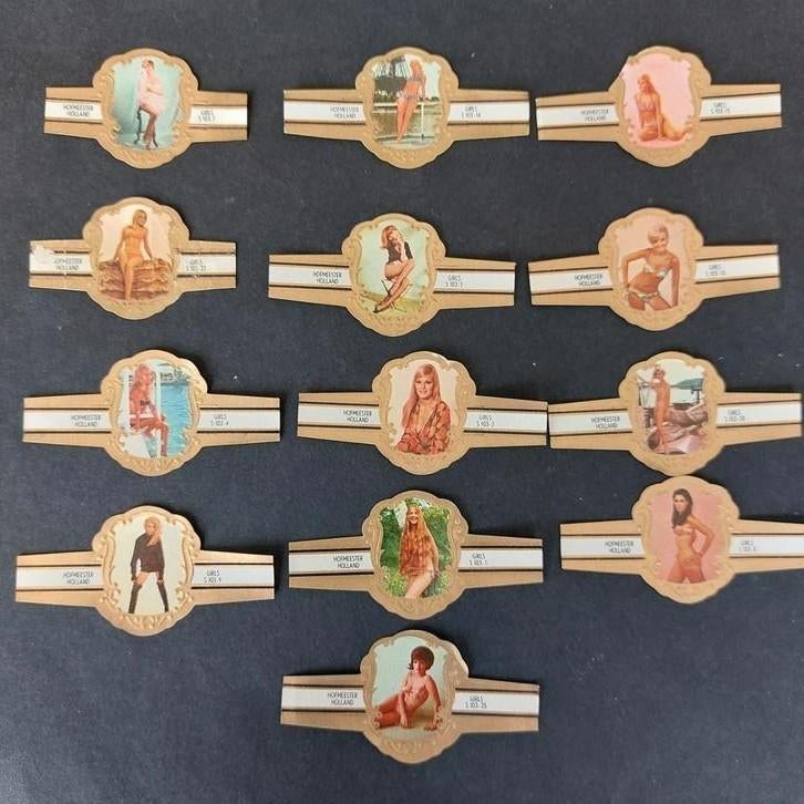 Lot sigarenbandjes Hofmeester : girls, Verzamelen, Ophalen of Verzenden, Zo goed als nieuw, Sigarenbandjes
