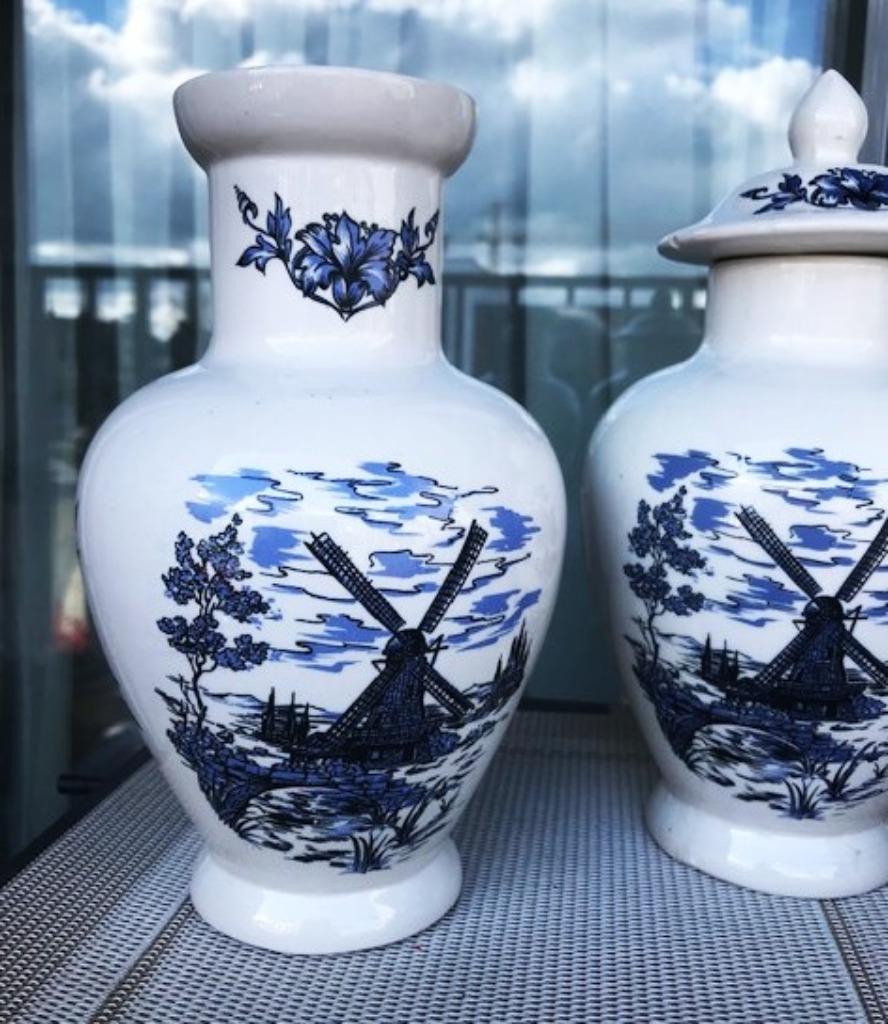 Delft Vazen Schouwgarnituur  Vintage 😍💑🤗👌, Ophalen of Verzenden